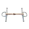 Full Cheek Stainless Steel Equestrian Flexible D Ring Loose Set Horse Bit Buckle Double Joint Copper Mouth 4