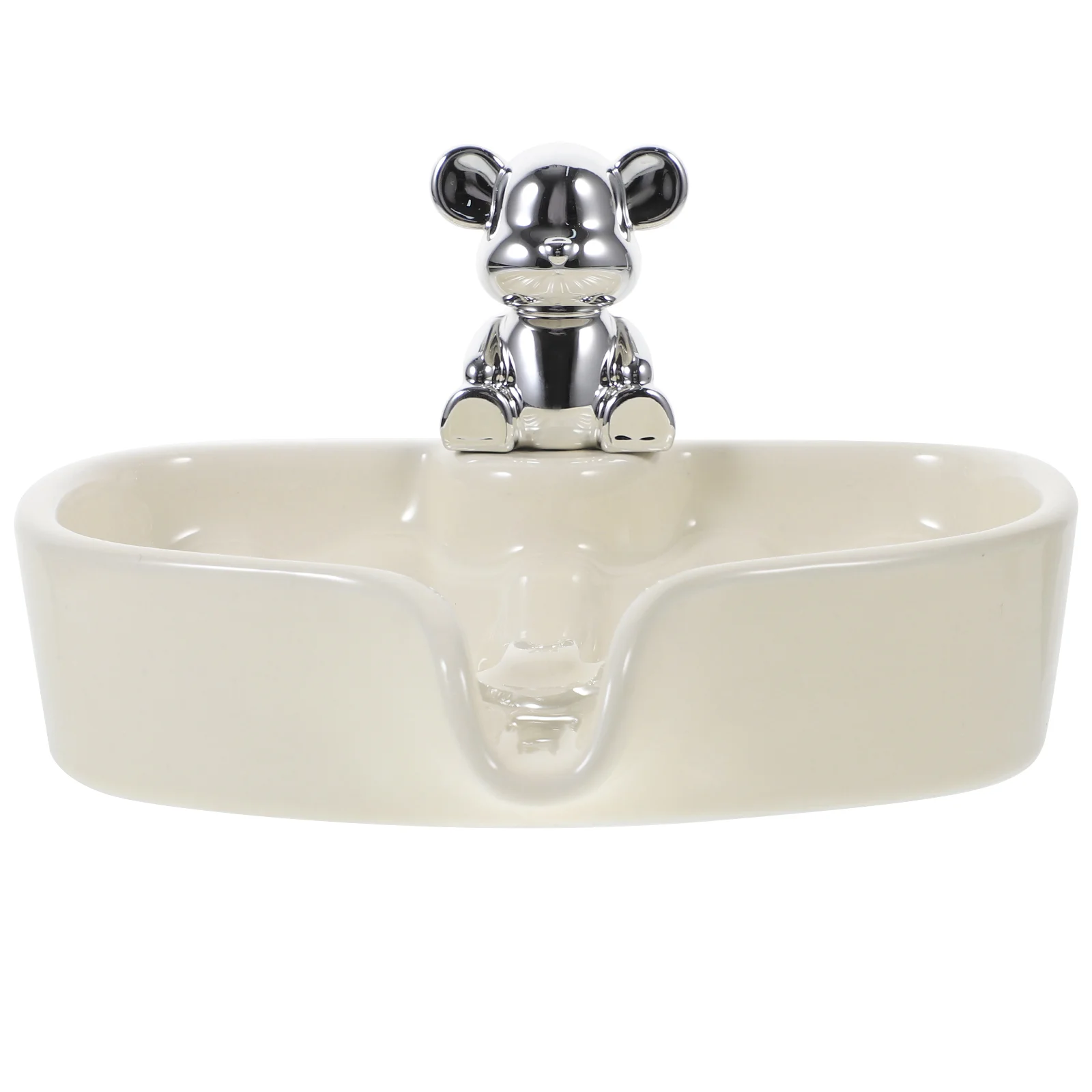 

Self-draining Soap Dish Ceramic Bear Soap Holder Water Draining Soap Dish
