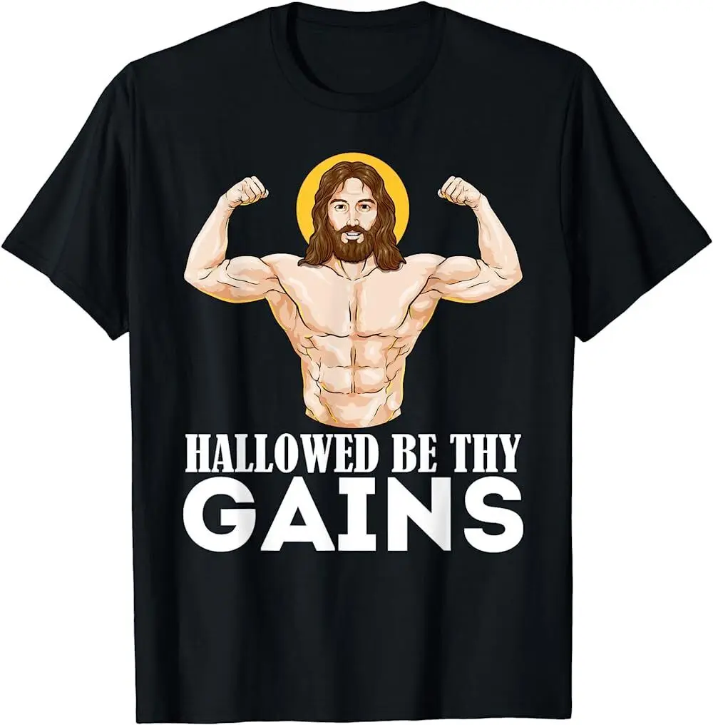 Best To Buy Halled Be Thy Guadagna Divertente Muscle Jesus T-Shirt Per Sollevamento Pesi