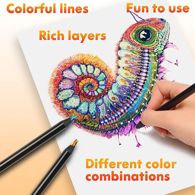 Multicolored Pencils Gradient Rainbow Pencils Jumbo-Colored Pencil for Adults Art Drawing Coloring Sketching Stationery 12Colors 5