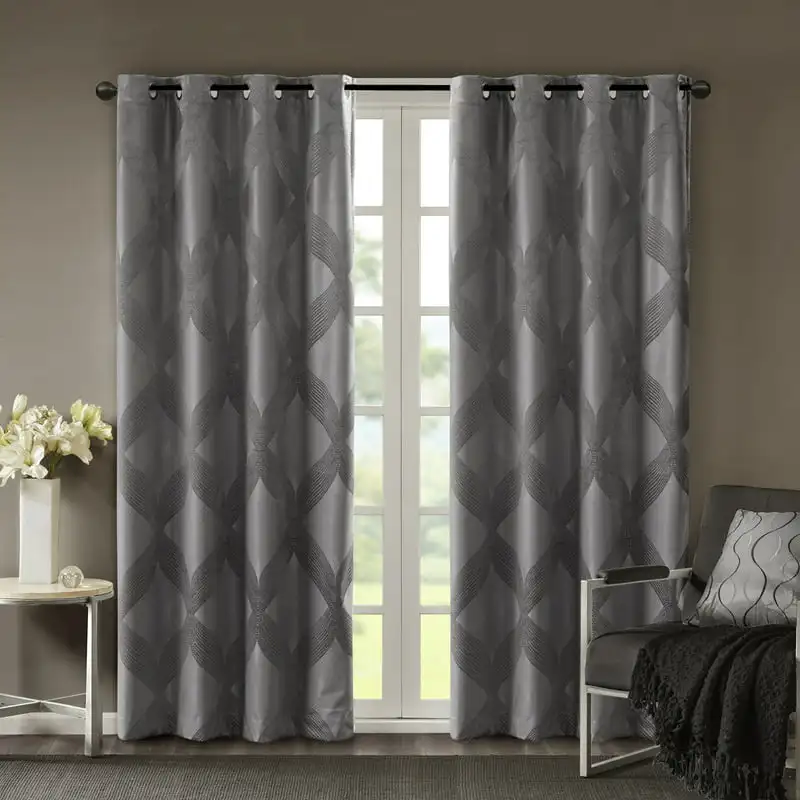 

Ogee Knitted Jacquard Total Blackout Curtain Panel Sheer curtains living room Blackout curtains for the bedroom Ethiopian ባህ