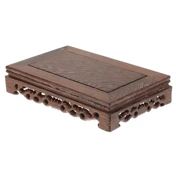 스탠드 베이스 나무 주전자, 나무 디스플레이 꽃병, 중국 그릇 장식 계란 빈티지 물고기 램프 홀더, 오리엔탈 분재 광장