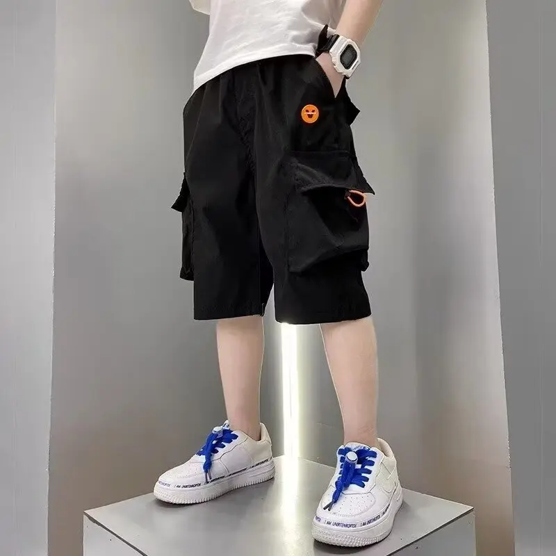 Summer Boys' Cotton Shorts Daily Casual Orange Sports Short Pants High Street Fashion Children's Clothes Boys Pants New