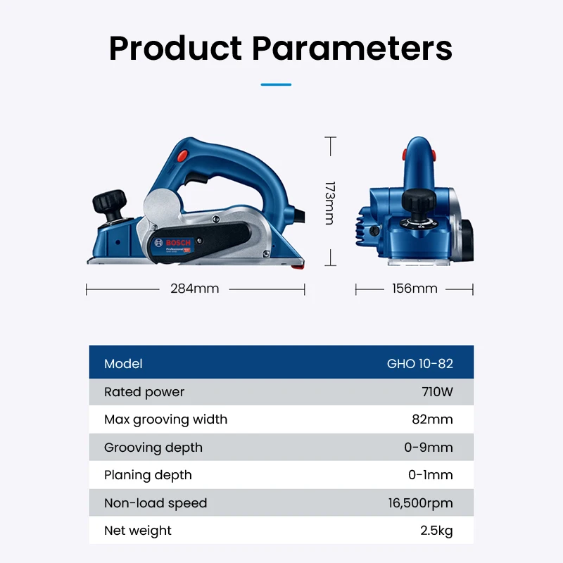 Bosch GHO 10-82 Electric Planer 710W Professional Planer HHS Planer Blades Heavy Duty Multi Hand-Push Planer Woodworking Machine 2