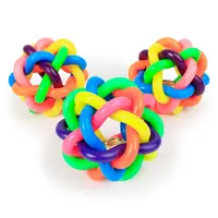 Colorful Bell Woven Toy Popular Dog Bite Resistant  Rubber Pet Chewing Playing Fetching Nice Ball Products 2