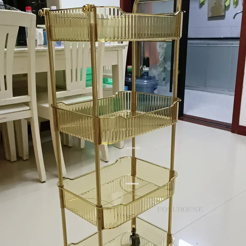 Movable Kitchen Trolleys for Kitchen Auxiliary Cart Living Room Multi-layer Bedroom Toy Snack Storage Organizer Cart with Wheels