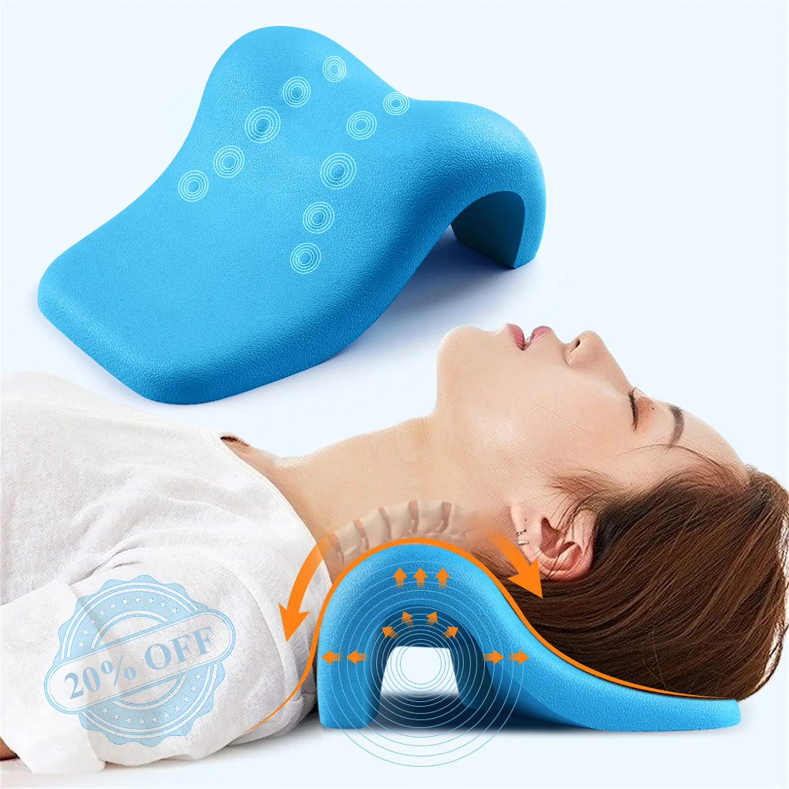 

Neck Stretcher Pain Relief Pillow, Shoulder Relaxer, Cervical Neck Traction Device, TMJ Muscle Relax,Spine Alignment Pillow