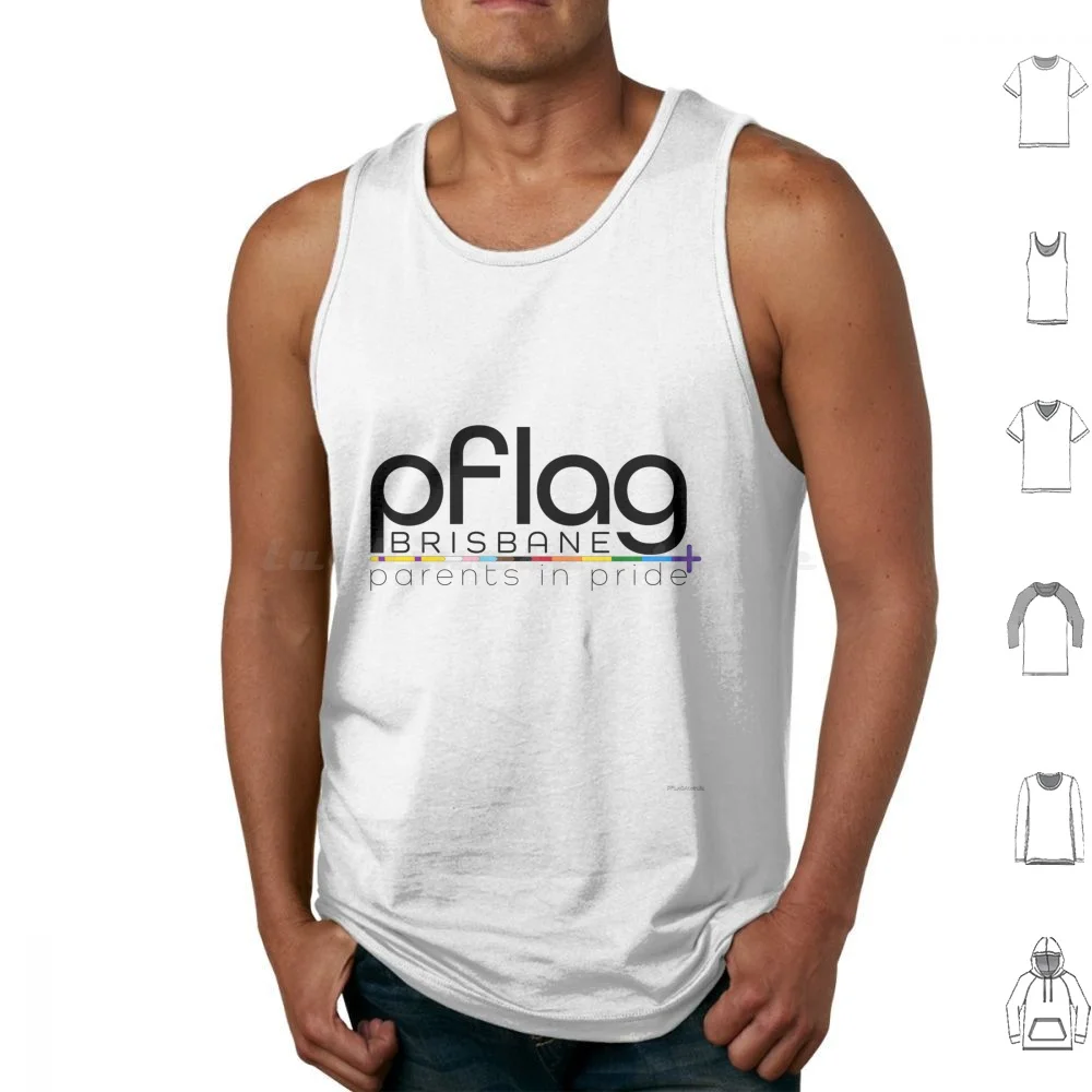 

Pflag, Майки с логотипом Брисбена, хлопковые топы с принтом, Pflag, Pflag, Австралия, гордость, интерсекс, родители гордости