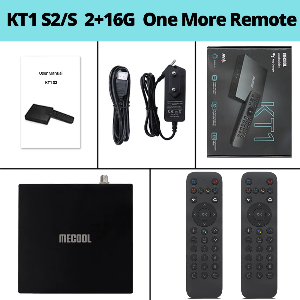 MECOOL KT1 TV Receiver 4K Satellite Decoder Amlogic S905X4 Netflixs Android TV 10 DVB-S2 Google Italy Spanish TV BOX super box tv TV Receivers