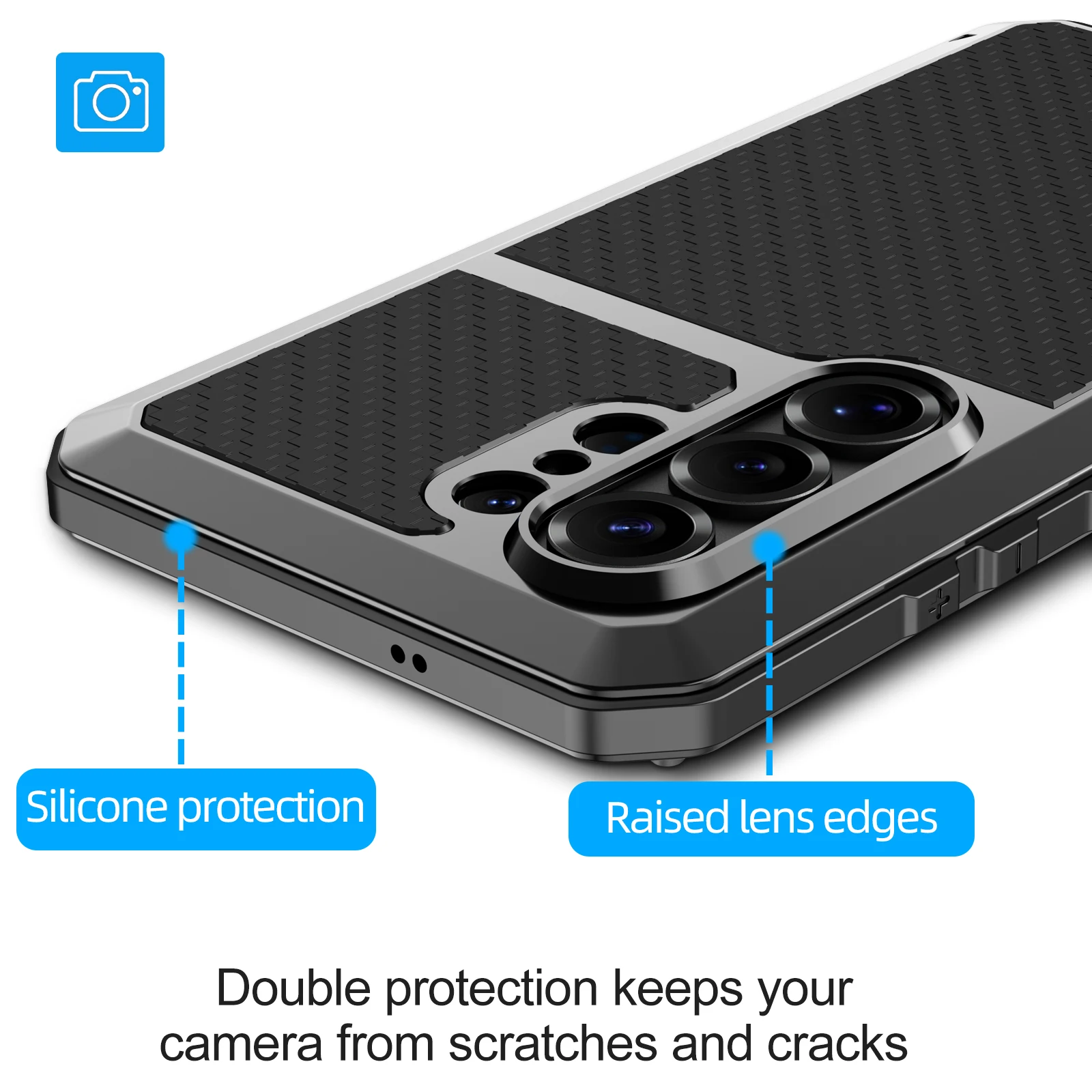 Robuste, stoßfeste und sturzsichere Handyhülle aus Aluminiumlegierung, kompatibel mit Samsung S26 Ultra, S25, S24, S23. – Detail 3