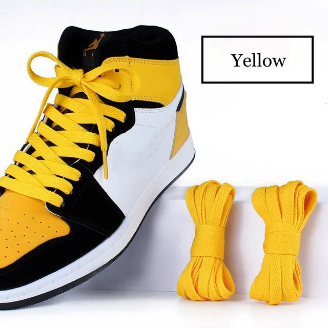 36Colors Flats Shoelaces For Air Force Tennis Shoe Laces Sneaker White Black Canvas Men Women Shoelace Basketball Shoes Strings YELLOW