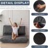 Bean Bag Bed Folding Sofa Bed Floor Mattress for Adults, Extra Thick and Long Floor Sofa with Corded Washable Cover, Dark Grey 5