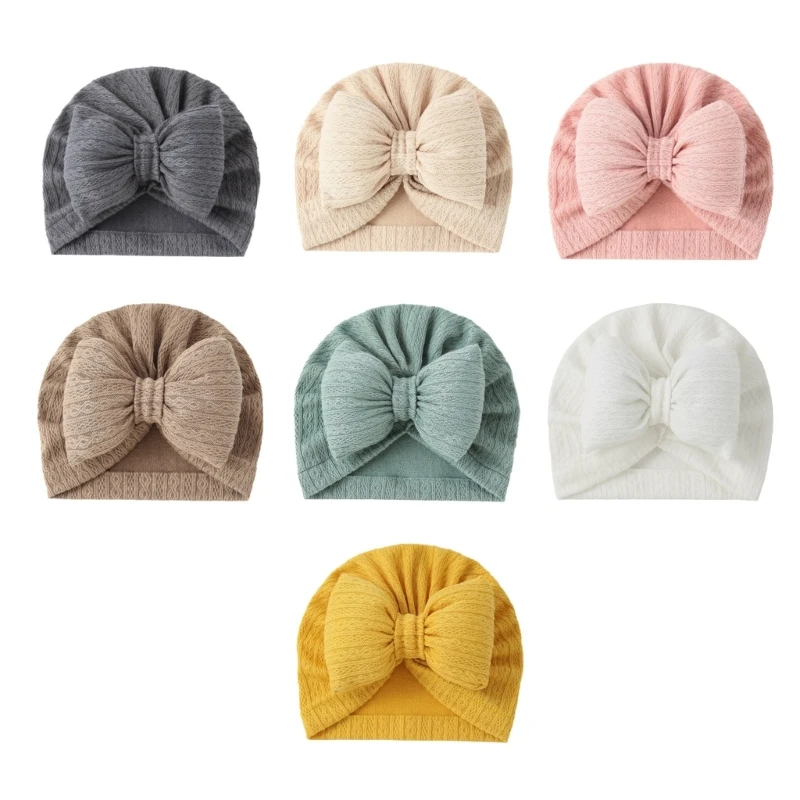 

HUYU Baby Hat Girls Muslin Hat Bowknot Beanie Cotton Hats Infant Headwear Fashion Headdress Accessories Newborn Turban Hat