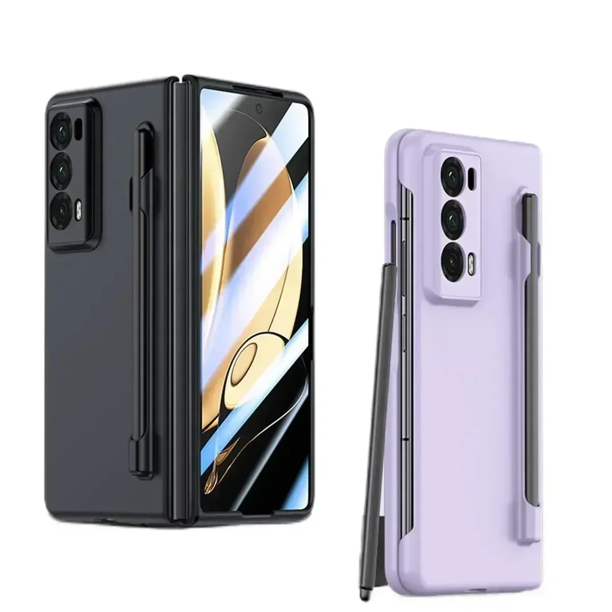 Matte Armor Shockproof Phone Case with S Pen Holder - Hard Shell Protection