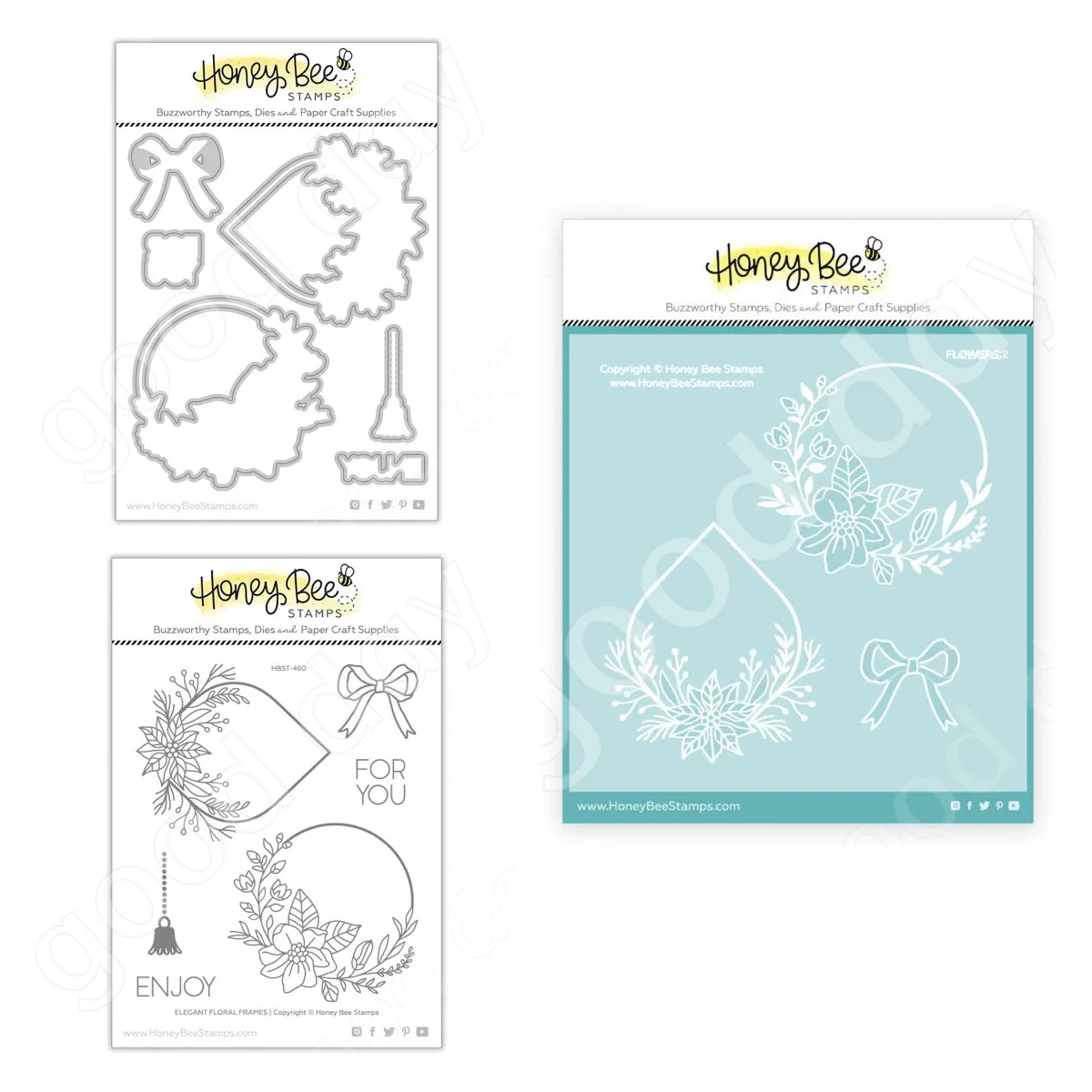 Honey Bee Stamps - Stencils - Elegant Floral Frames