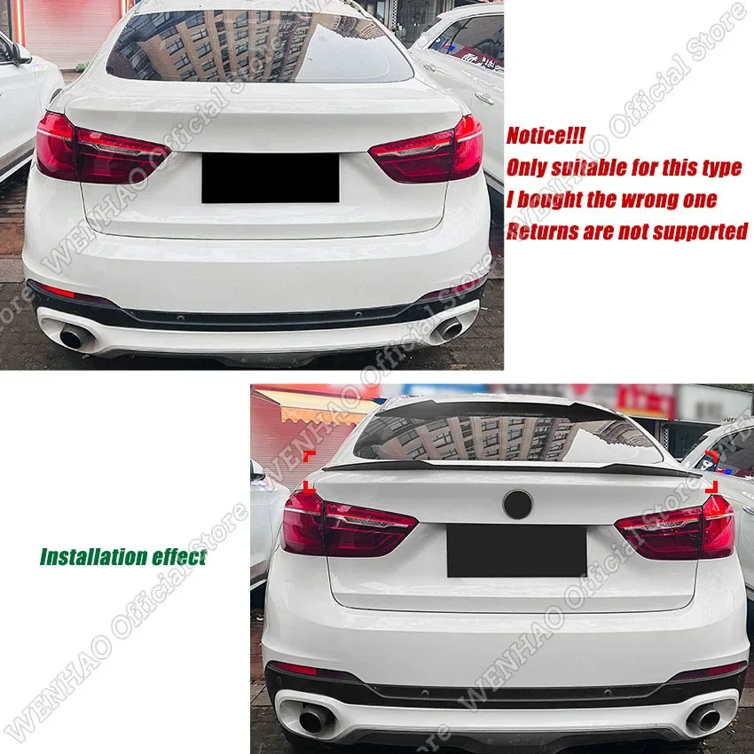 후방 스포츠 스포일러 윙 스타일링, 외부 부품, BMW X6 F16 X6M 2014 2015 2016 2017 2018 2019 스타일링 글로스 블랙 액세서리