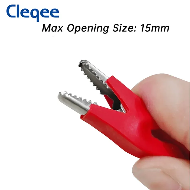 Cleqee 2PCS Dual Alligator Clip to  Crocodile Clamp Multimeter Test Leads 1m/2m/3m Cables Line Red/Black Jumper Wire 2