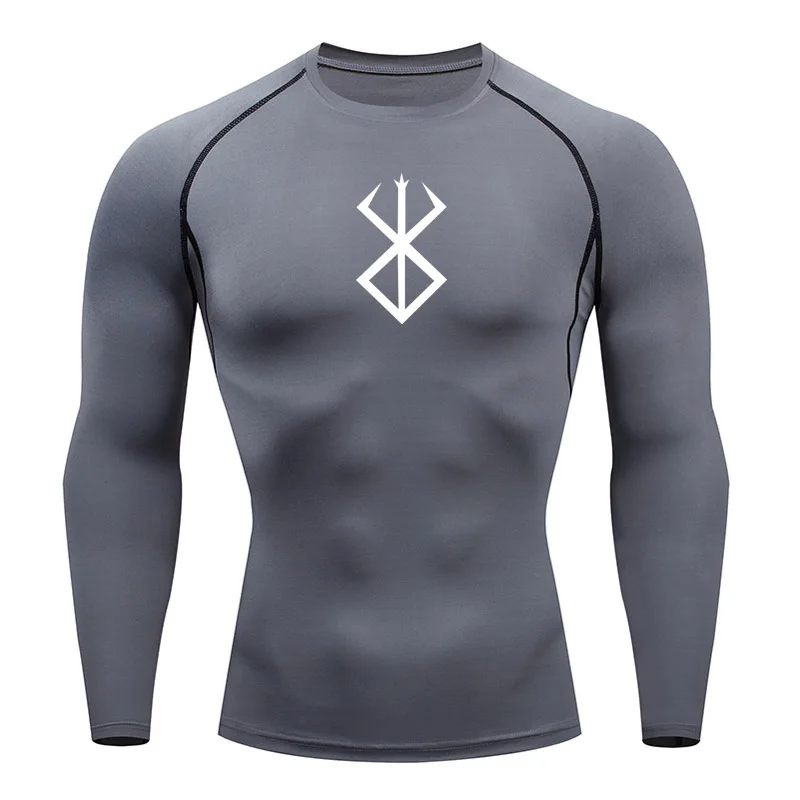 thumbnail image 1 of Camiseta de verano para correr para hombre, camiseta de compresión de manga corta, camiseta deportiva para gimnasio, ropa deportiva transpirable de secado rápido blanca y negra para MMA, 1 of 5