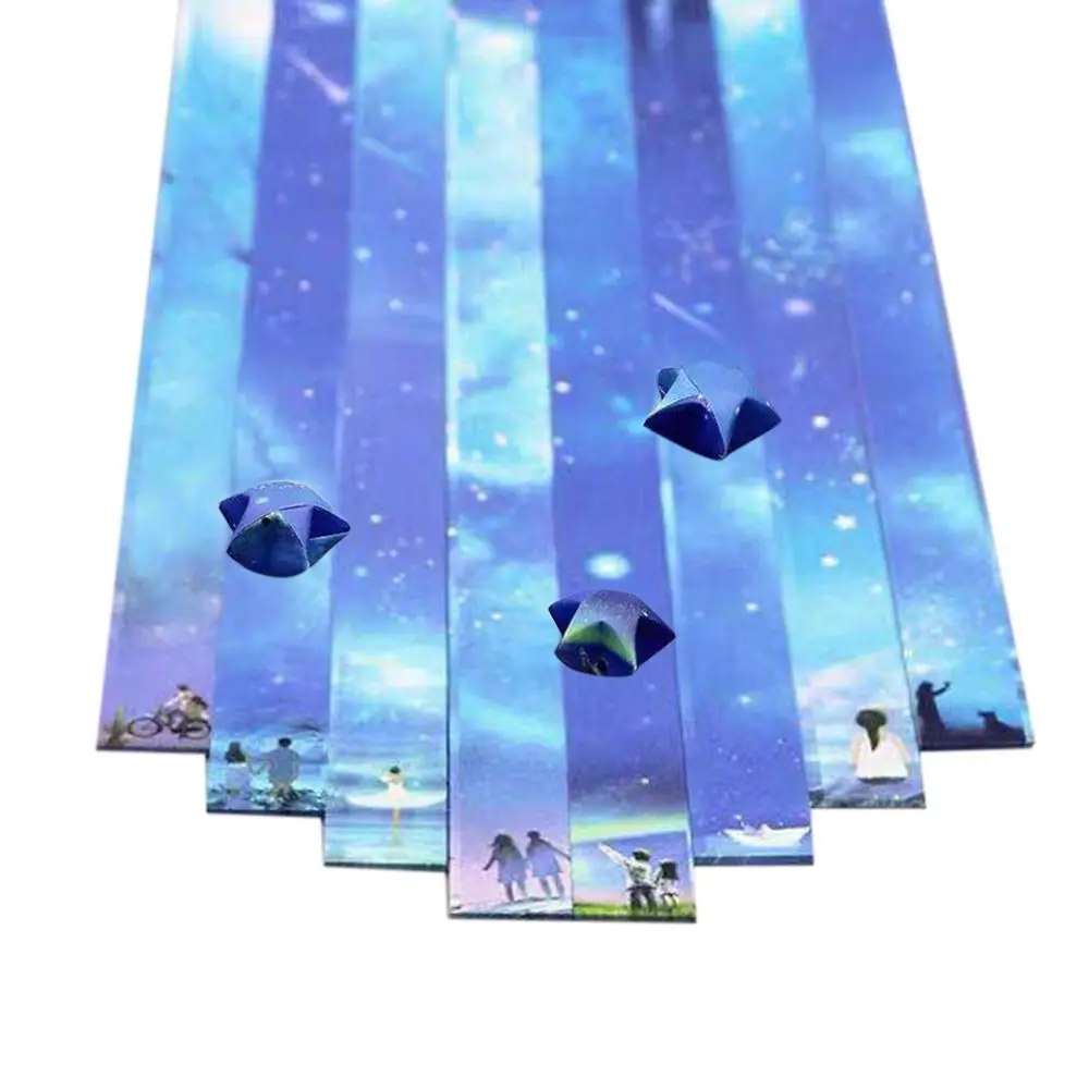 Colorful Double-Sided Origami Star Paper with Cute Patterns for Lucky Star Decorations