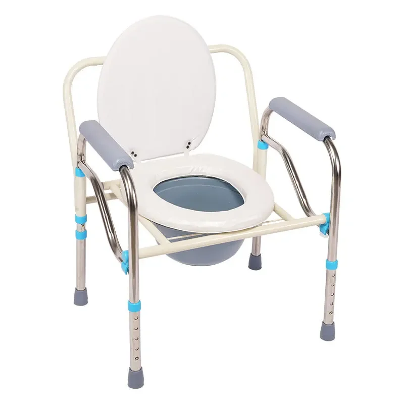 Stainless Steel Toilet Chair Elderly Commode Seat Adjustable Height Pregnant Bath Chair Senior Mobility Toilet