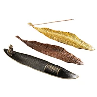 1pcs Incense Holder Ash Catcher Long Leafs Censer Meditation Home Decor Accessories Sandalwood Thread Incense Burner - Image 6