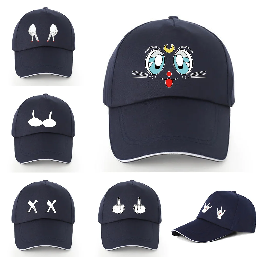 

New Baseball Cap Men Cotton Adjstable Pure Cotton Dark Blue Sports Caps Women Hip Hop Dad Hat Summer UV-proof Visors Buckle Hats