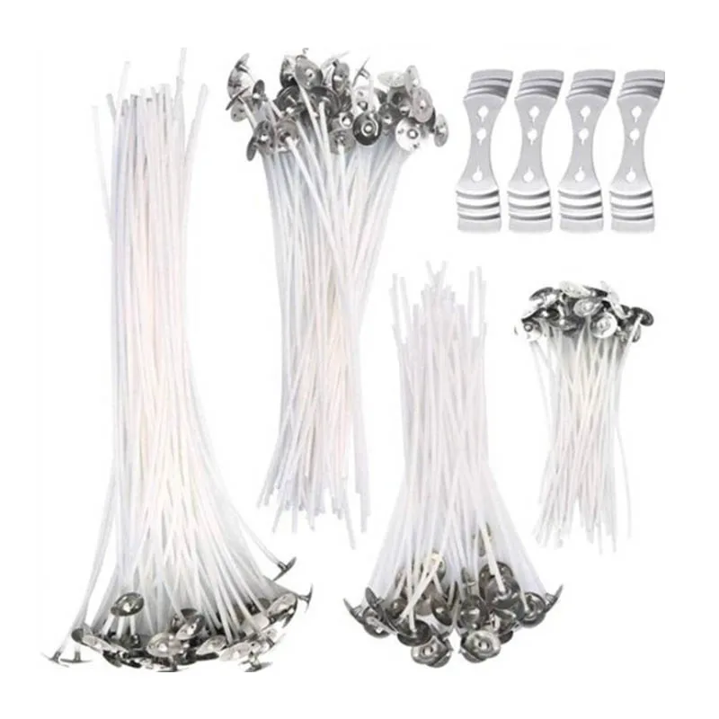 Candle Wicks Oil Lamp Wicks 100Pcs 2.5-20cm Pure Cotton Cores for Candle Making Smokeless Soy Wax Pre-Waxed DIY Making Supplies