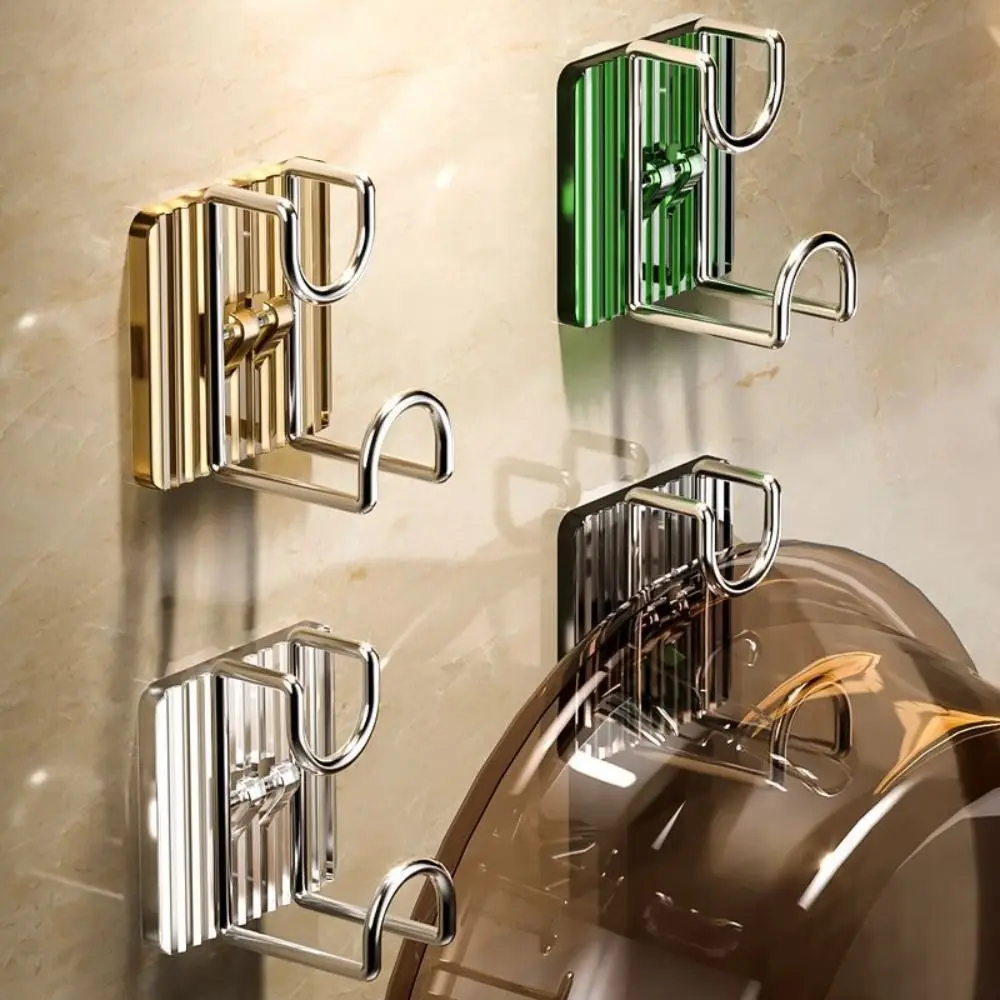 Stainless Steel Wall-Mounted Adhesive Washbasin Hook Organizer 1Pcs