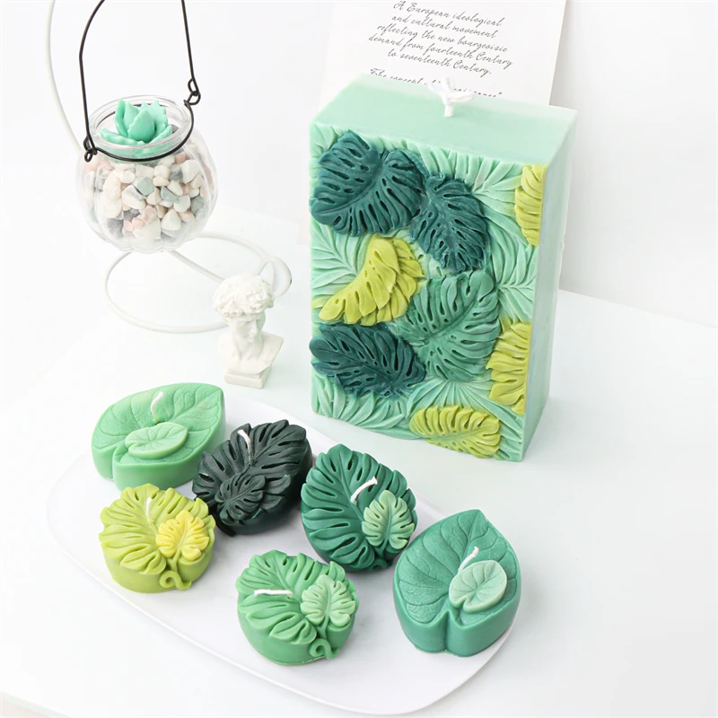Large Palm Leaf Silicone Soap Mold Turtle Leaf Handmade Soap Mold DIY Foliage Shape Aromatherapy Gypsum Moulds silicone mold,soap molds