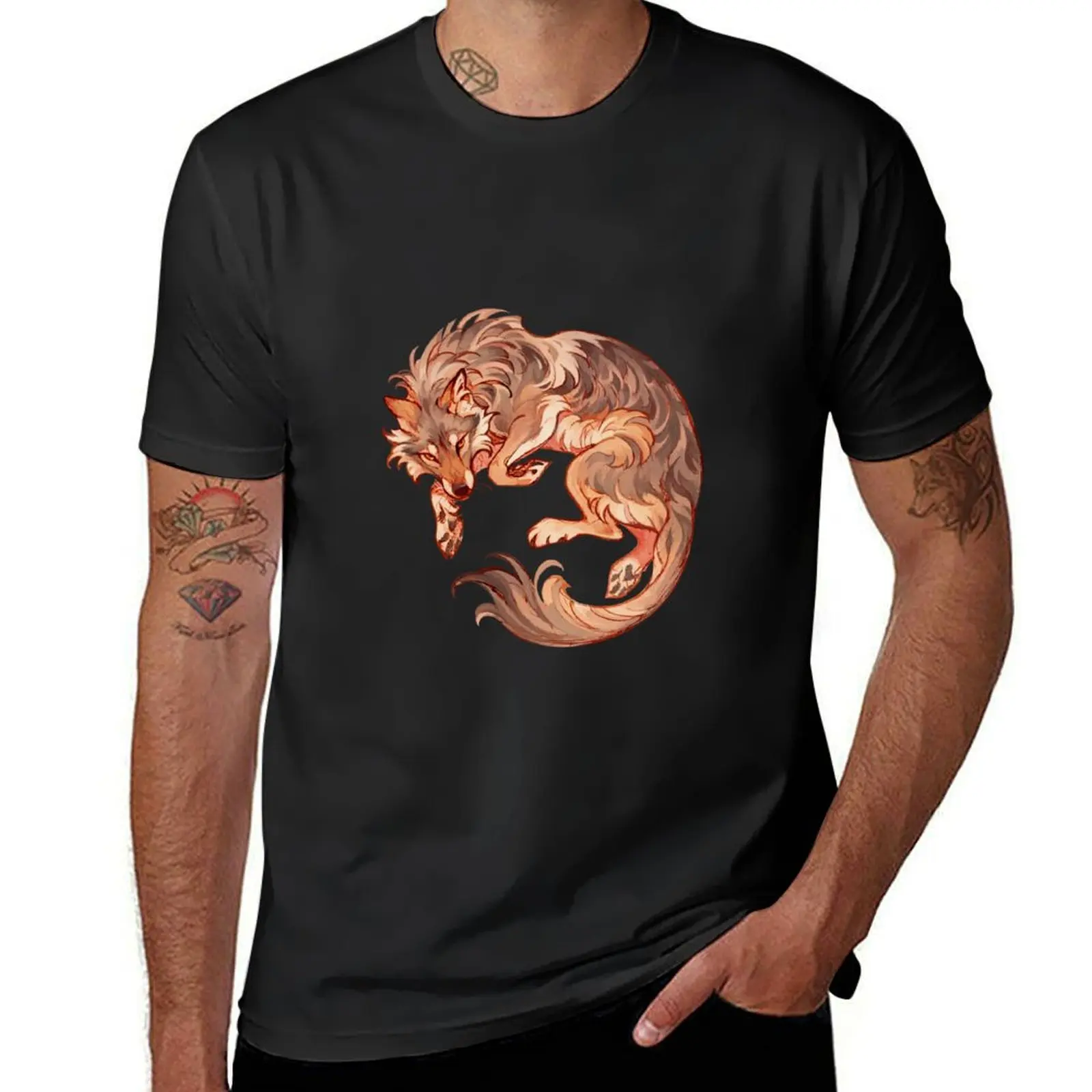 

Gray wolf T-Shirt blanks cute clothes funnys tops mens t shirt graphic