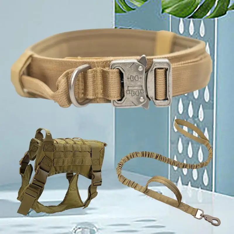 

Premium Pet Supplies: Tactical Dog Clothes with Dog Collar and Harness Set for Ultimate Style and Functionality