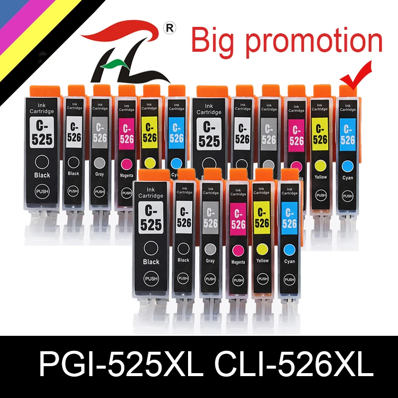 jeg fandt det Rejse tiltale Uændret Htl Pgi525 Ink Cartridge For Canon Pixma Mg5150 Mg5250 Mg5350 Mx885 Mx895  Mx715 Ip4850 Ip4950 Printer Cartridge Pgi-525 Cli-526 - Ink Cartridges -  AliExpress