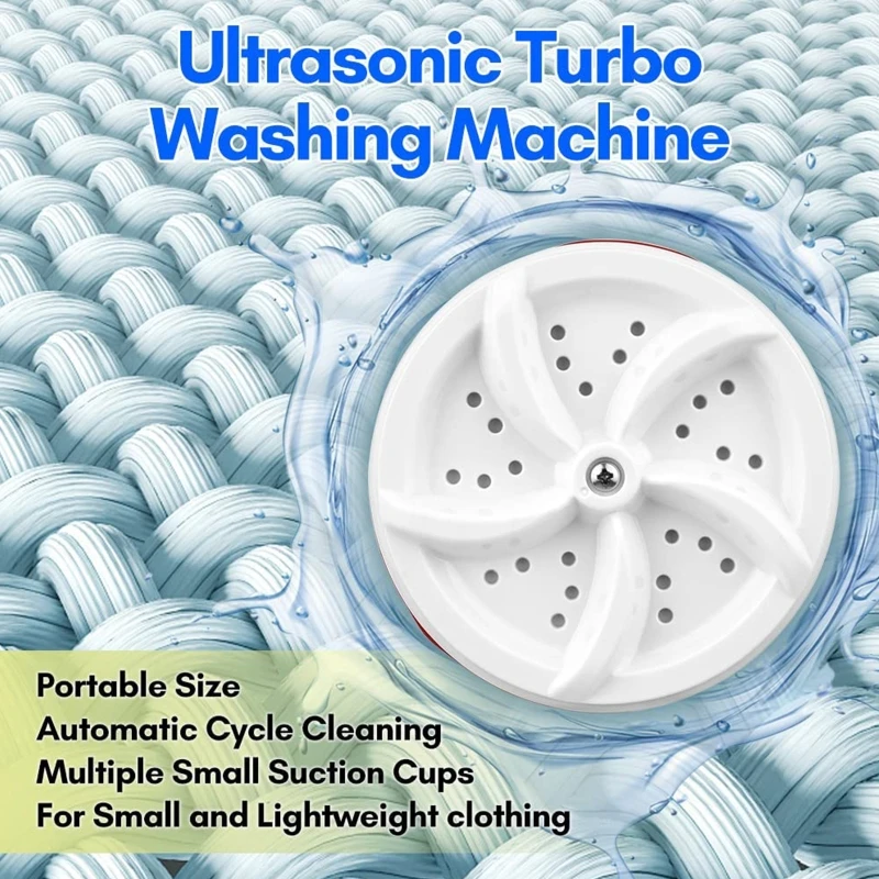 Mini Portable Washing Machine USB Charging Ultrasonic Washer Machine Fit for Laundry Bucket Basin Bathroom Sink