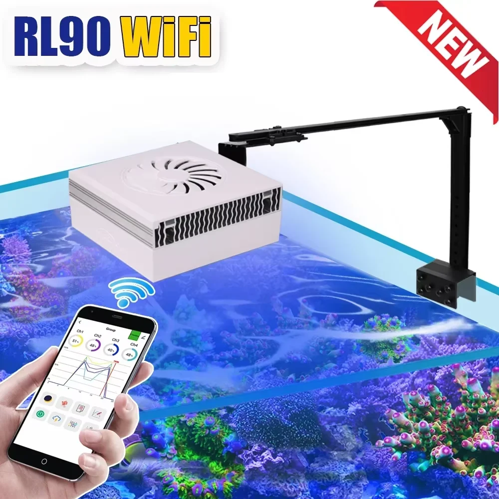 サンゴ礁の成長のためのPopbloom-rl90 W 100 LED水族館照明,海水
