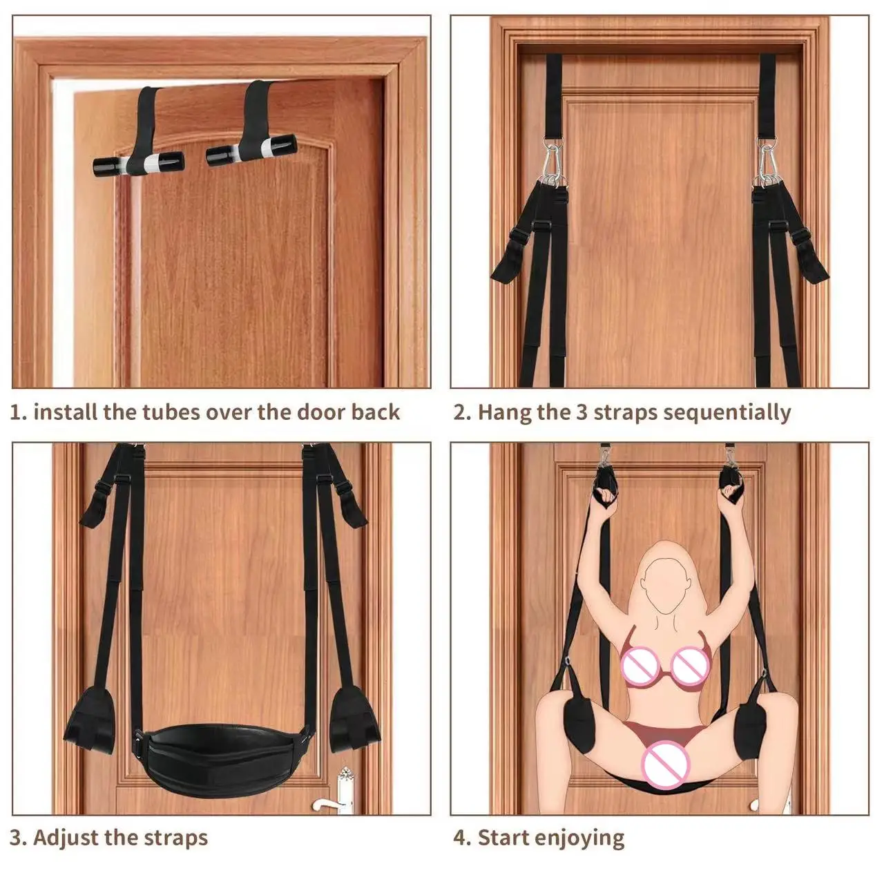 Sex Door Swing Sex Toys Bondage Boutique Fetish Spinning BDSM Adult Erotic Games Nylon Webbing Couple Hammock Metal Link