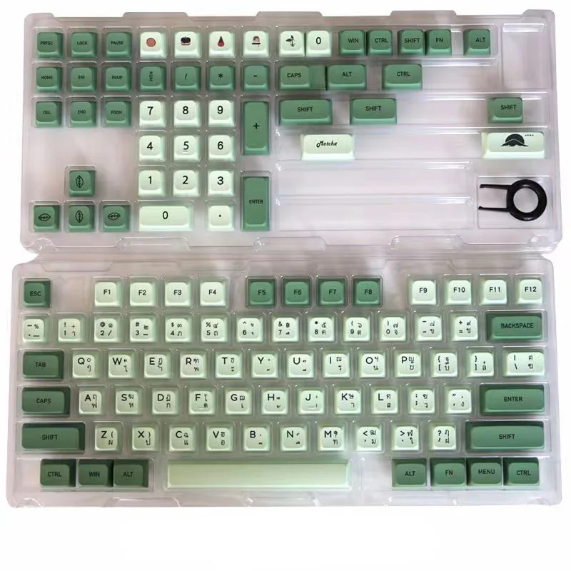 Keycaps, árabe, coreano, japonês, russo, Tailândia, 123 chaves