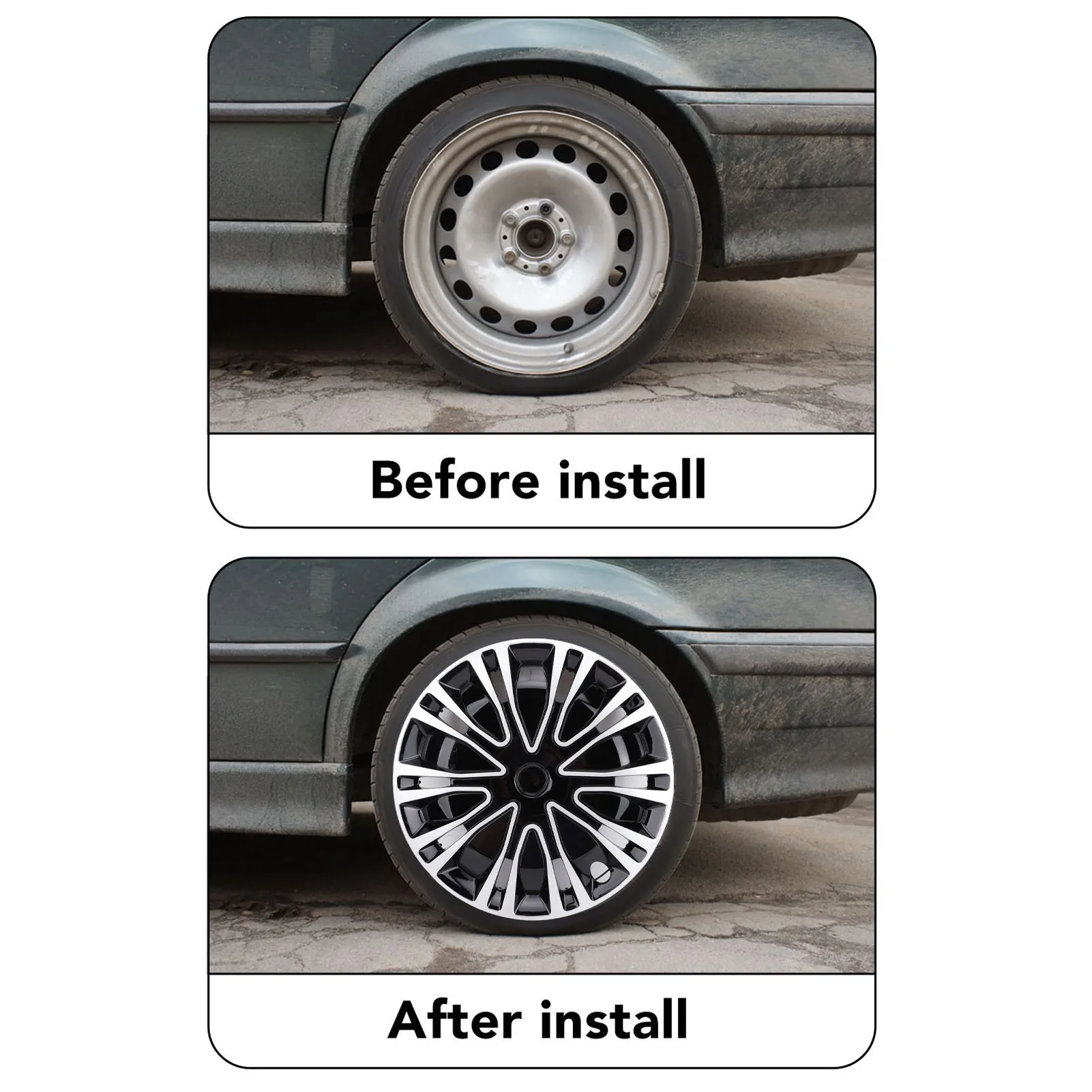 15in Hubcaps Full  Stylish Look  Fit  R15 Wheel Rim Cover for Most Cars Truck SUV Wheel Hub