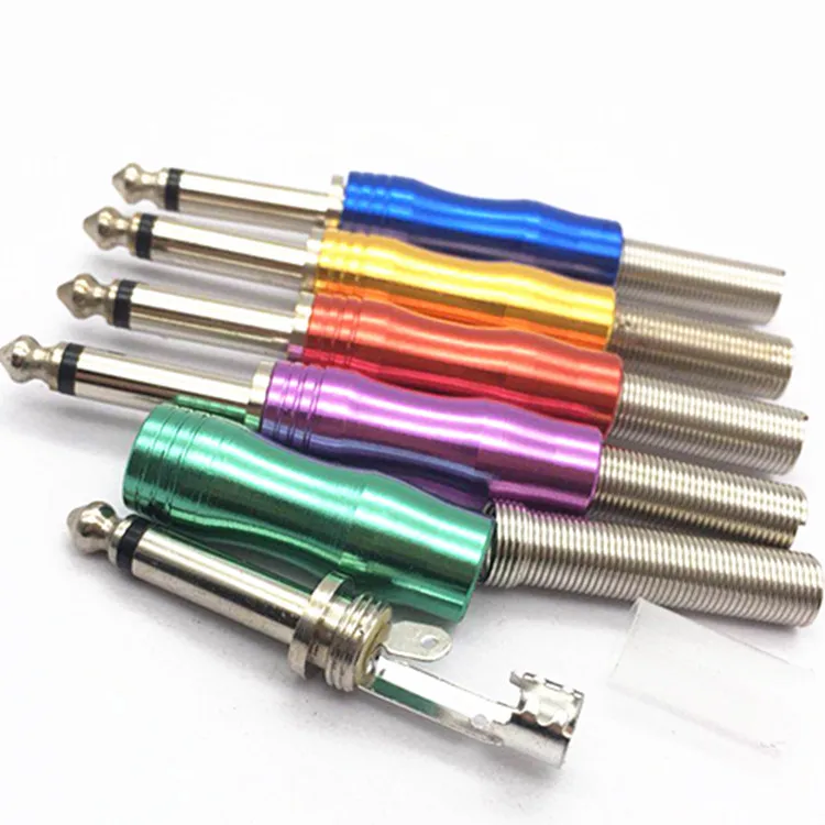 

10pcs 6.5 Plug Metal Spring 6.35 Large Two Core Audio Plug 6.5 Color Mixer Microphone Speaker Plug Electronic Data Systems