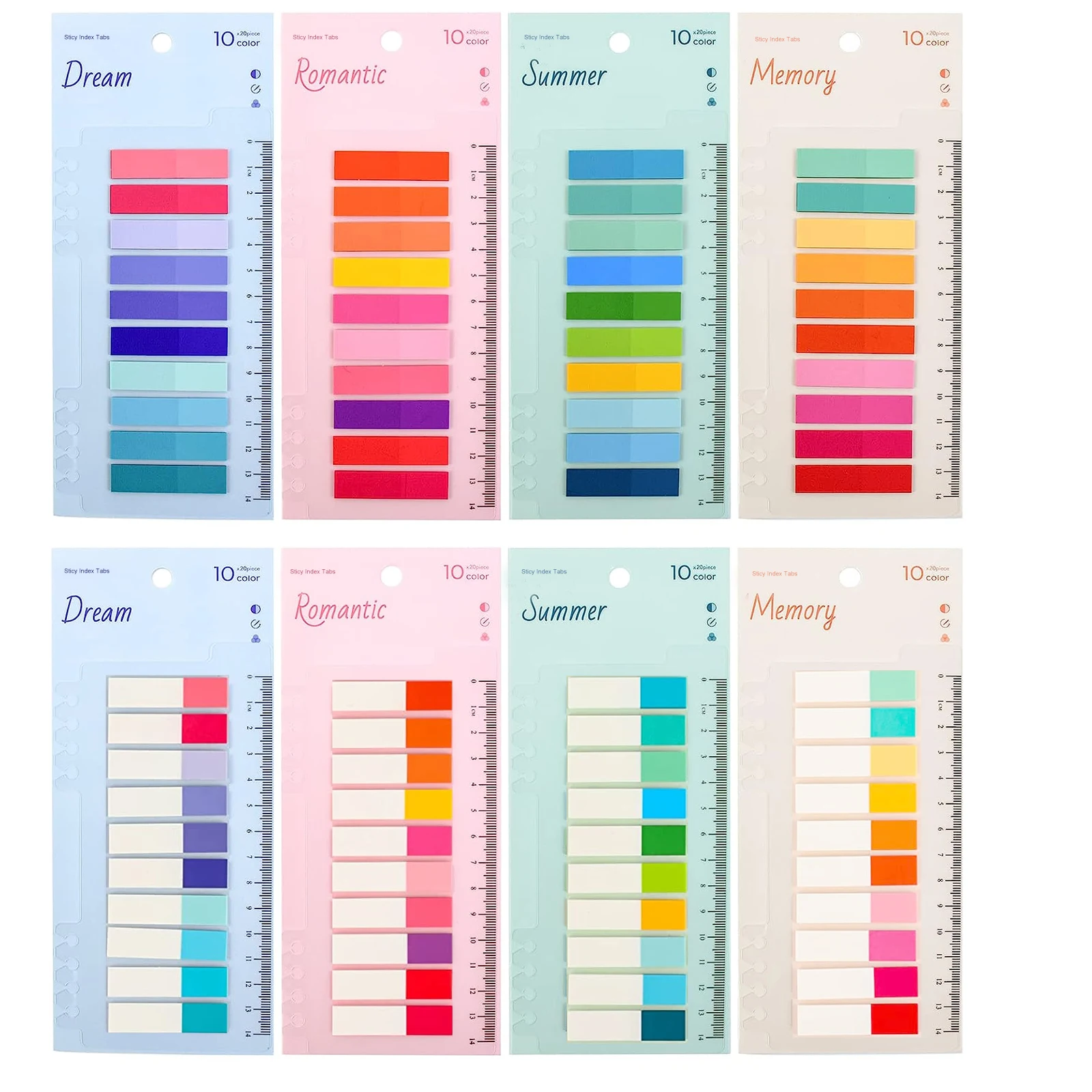 1600 Sheets Transparentes Sticky Notes Self-Adhesive Annotation  Read Books Bookmarks Tabs Notepad Aesthetic Stationery 6