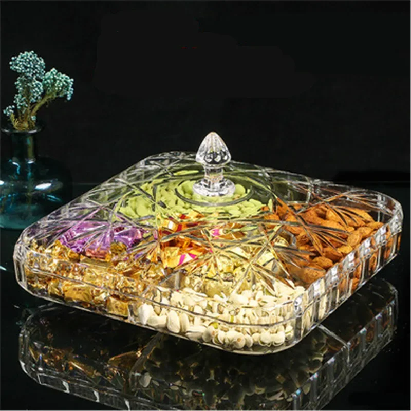 Transparent Acrylic Snack and Candy Dish with Cover