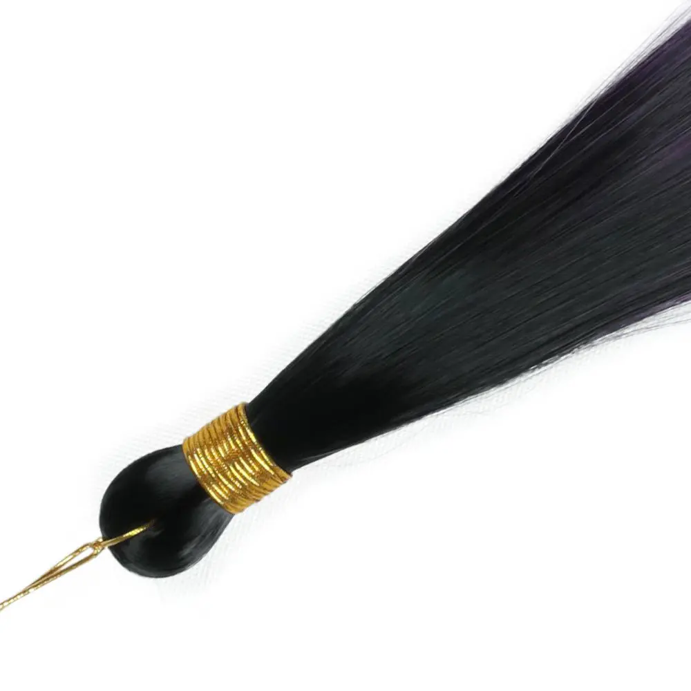 3PCS Synthetic Ariel Straight Pony Hair Bundles Crochet Braids Hair Braiding Hair Ombre Blonde Brown Crochet Hair Extensions 3