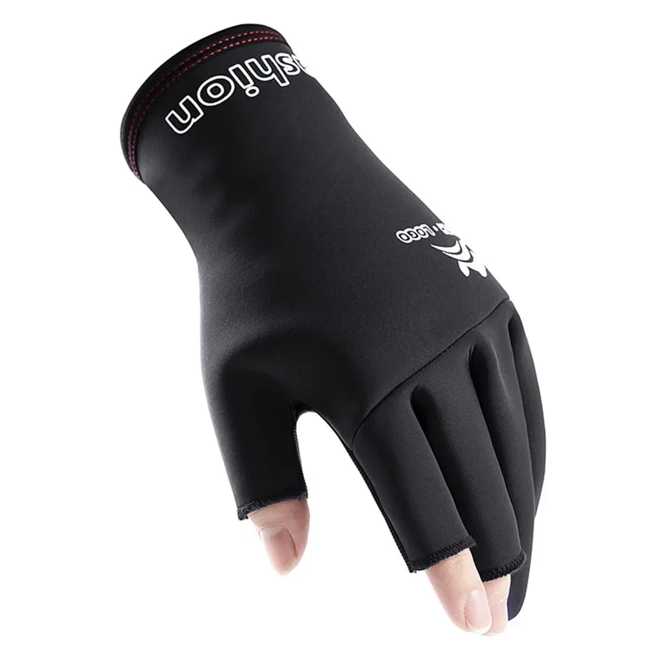 Winter Outdoor Ice Fishing Gloves Windproof Waterproof Rubber Material Comfortable Lightweight Fingerless Design Cycling Gloves fishing gloves