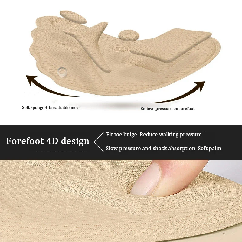 Forefoot Pad Half Insoles for Shoes Shoe Size Reduce Insert Shoe Pads Comfort High Heels Toe Protector Foot Care Cushion Woman For Shoe Insoles Forefoot Pads