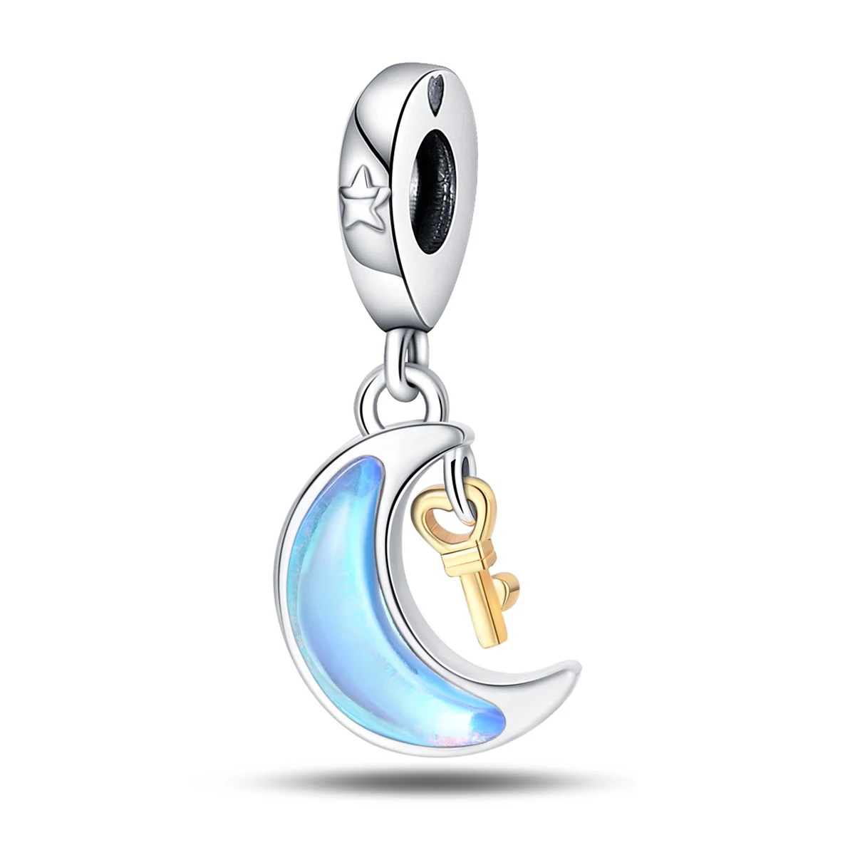 

Romantic S925 Sterling Silver Original Moonlight Love Lock Pendant Fit Pandora Bracelet Women's Gift Boutique Charm Gift