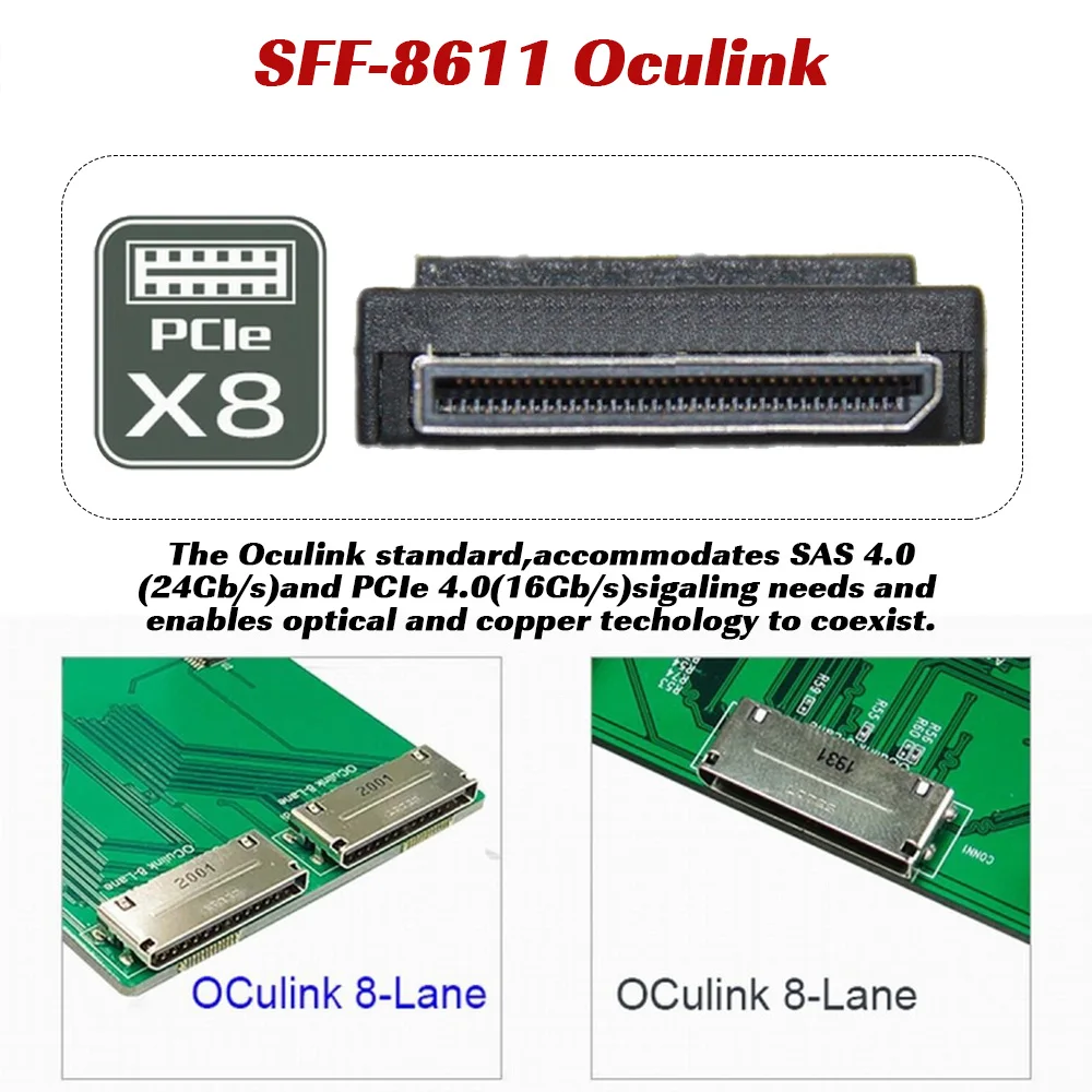 Oculink-pcie 3.0 4.0 x16からデュアルSFF-8612 8i、sff8611、8x vroc
