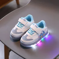 Funny LED Shoes for Children 0-3 Yrs Childhood Baby Boy Flat Shoes Luminous Sole Children Sneaker New Toddler Girls Shoes H06204 2