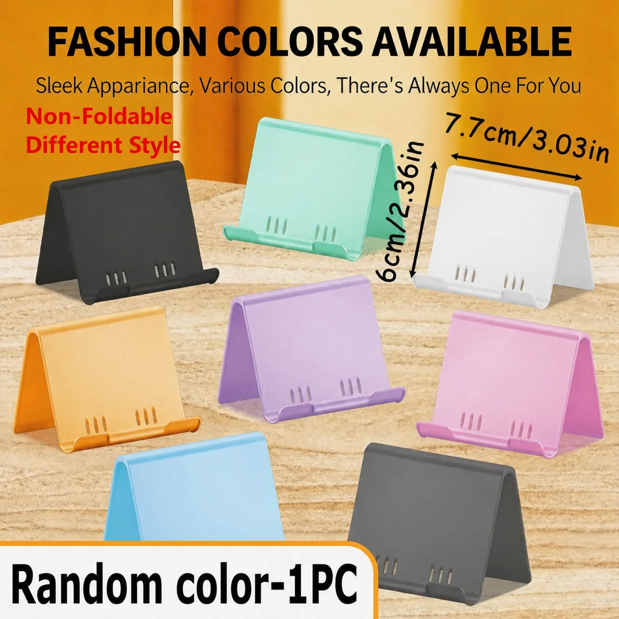 Adjustable Foldable Phone and Tablet Stand - Portable, Anti-Slip Desk Holder for Office and Travel, Available in 8 Colors
