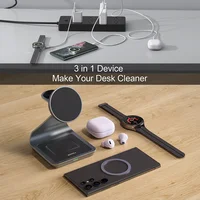 Bonola 3 in 1 Wireless Charger Metal Stand for Samsung S25 Ultra/S24/S23 15W Fast Wireless Charging for Galaxy Watch 7/Buds Pro - Image 3