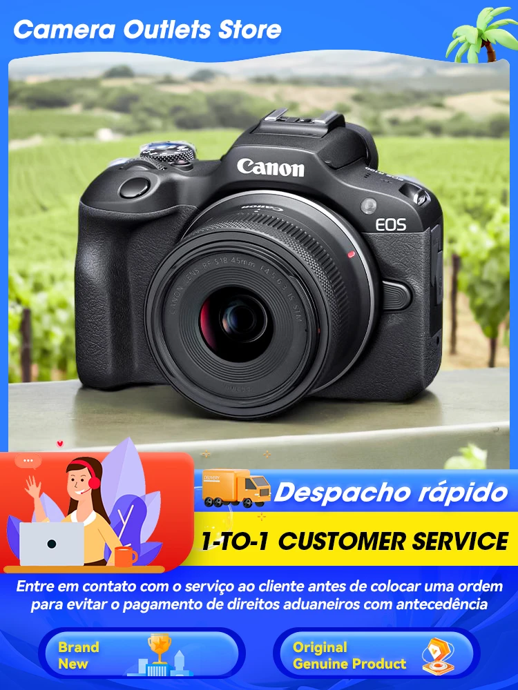 Canon EOS R100 APS-C EntryLevel Mirrorless Digital Camera Compact Professional Photographer Photography 24.10MP 4K Video Cameras