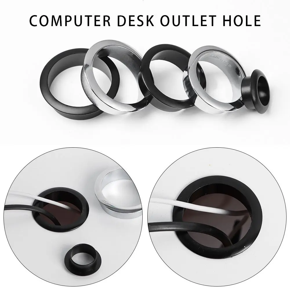 Zinc Alloy Wire Hole Cover Computer Grommet Line Box Desk Table Cable Fastener Cable Clamp Office Organizer Practical Hardware